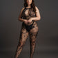 Le Desir Collection Criss Cross Neck Bodystocking Black Size OSX