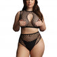 Le Desir Collection Duo Net Key-Hole Bra Set Size OSX