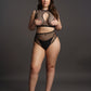 Le Desir Collection Duo Net Key-Hole Bra Set Size OSX
