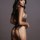 Le Desir Collection Contrast Suspender Bodystocking Black Size OS