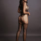 Le Desir Collection Contrast Suspender Bodystocking Black Size OS