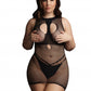 Le Desir Collection Duo Net Open Cup Mini Dress Black Size OSX