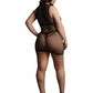 Le Desir Collection Duo Net Open Cup Mini Dress Black Size OSX