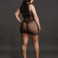 Le Desir Collection Duo Net Open Cup Mini Dress Black Size OSX