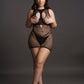 Le Desir Collection Duo Net Open Cup Mini Dress Black Size OSX