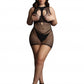 Le Desir Collection Duo Net Open Cup Mini Dress Black Size OSX