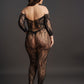 Le Desir Collection Lace Sleeved Bodystocking Black Size OSX