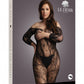Le Desir Collection Lace Sleeved Bodystocking Black Size OSX