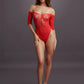 Le Desir Collection Crotchless Rhinestone Teddy Red Size OS