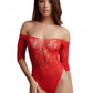 Le Desir Collection Crotchless Rhinestone Teddy Red Size OS
