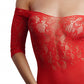 Le Desir Collection Crotchless Rhinestone Teddy Red Size OS