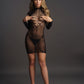 Le Desir Collection Long Sleeve Fishnet Dress Black Size OS