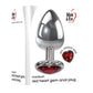 Adam & Eve Red Heart Gen Anal Plug - Medium Metallic 8.25cm Butt Plug with Heart Gem Base