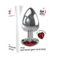 Adam & Eve Red Heart Gen Anal Plug - Large Metallic 9.5cm Butt Plug with Heart Gem Base