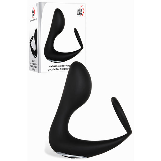 Adam & Eve Adam's Rechargeable Prostate Pleaser & C-Ring - Black Anal Plug with Cock Ring