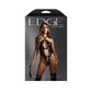 Fantasy Lingerie EDGE Wetlook Crotchless Teddy With Mini Flogger - Size S/M or M/L