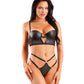 Fantasy Lingerie EDGE Wetlook Quilted Longline Bra & Panty - Size S/M or M/L