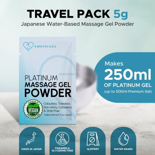 Eroticgel | Platinum Massage Gel Powder 5g Sachet - Makes 500ml Gel