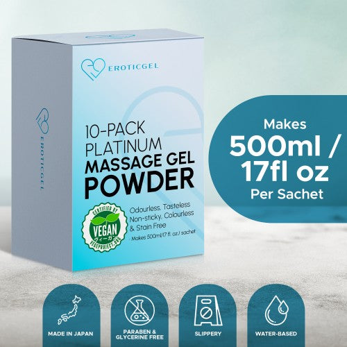 Eroticgel | Platinum Massage Gel Powder 10x5g Sachets - 10 Pack