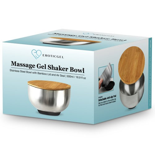 Eroticgel | Nuru Bamboo Massage Bowl Shaker with Bamboo Lid 500ml