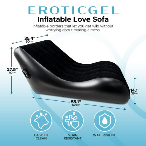Eroticgel Inflatable Love Sofa - Black