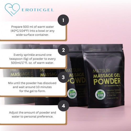 Eroticgel | Massage Gel Powder Resealable Sachet 50g - Matsuri