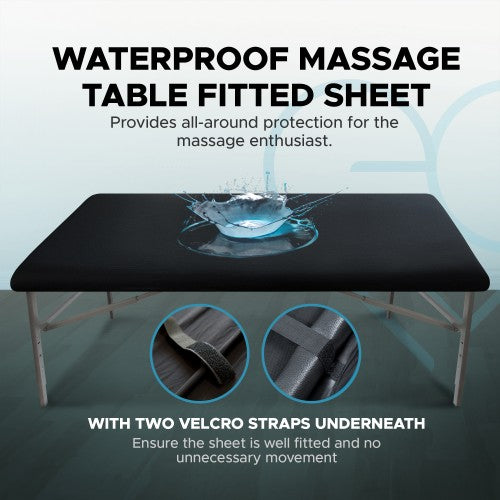 Eroticgel Black Waterproof Massage Table Fitted Sheet 83cm x 203cm