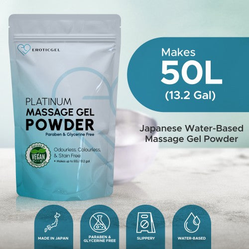 Eroticgel | Nuru Vegan Massage Gel Powder PLATINUM 500g - Makes 50 Litres