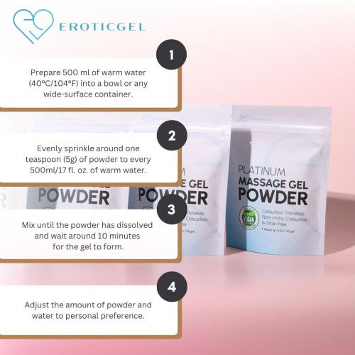 Eroticgel | Massage Gel Powder Resealable Sachet 50g - Platinum