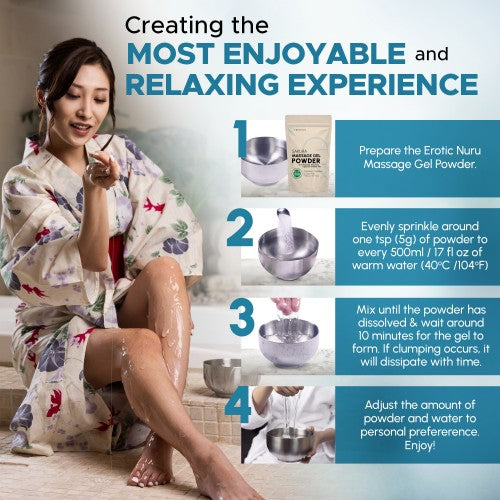 Eroticgel | Nuru Vegan Massage Gel Powder SAKURA 500g - Makes 50 Litres