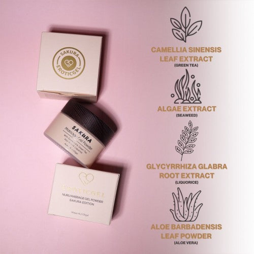 Eroticgel | Nuru Massage Powder - Sakura Version Made in Japan 40g - Makes 4 Litres