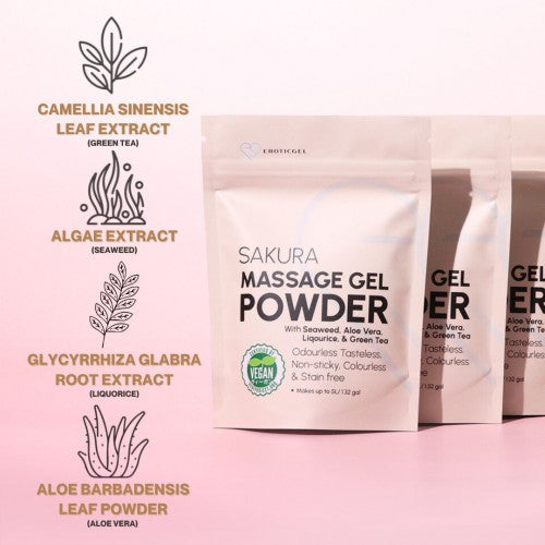 Eroticgel | Massage Gel Powder Resealable Sachet 50g - Sakura