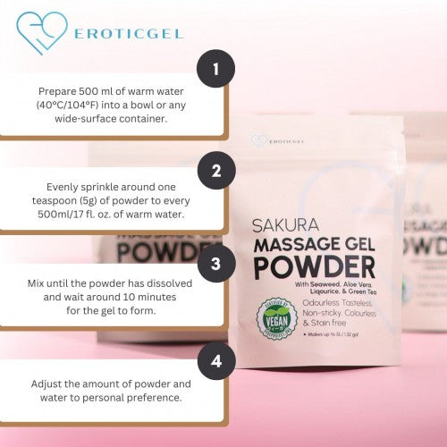 Eroticgel | Massage Gel Powder Resealable Sachet 50g - Sakura