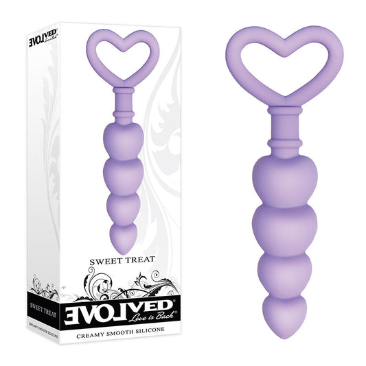 Evolved Sweet Treat - Purple 11.5cm Beaded Butt Plug with Handle