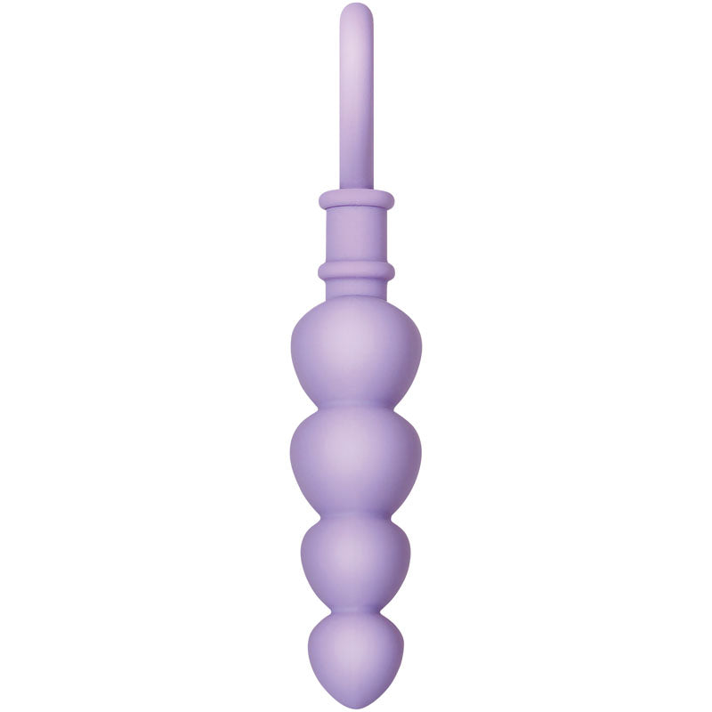 Evolved Sweet Treat - Purple 11.5cm Beaded Butt Plug with Handle