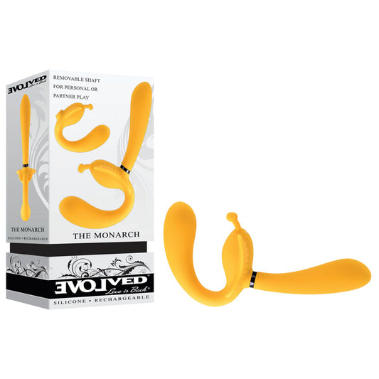 Evolved THE MONARCH Couples Vibrator - Triple Shaft Strapless Strap-On Vibrator