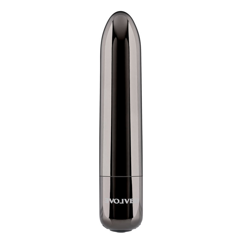 Evolved REAL SIMPLE Black Chrome 10cm USB Rechargeable Bullet Vibrator