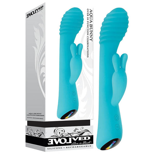 Evolved Aqua Bunny - Blue 21.3cm (8.4") Rabbit Vibrator