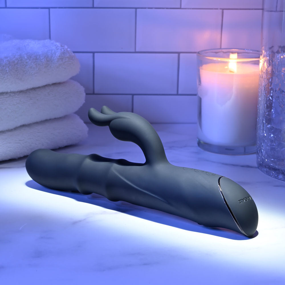 Evolved RINGMASTER Black 23.1cm USB Rechargeable Rabbit Vibrator