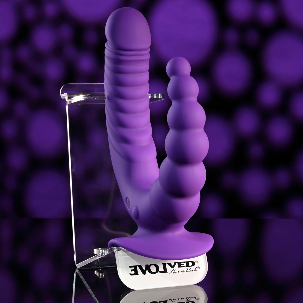 Evolved THE RIDER - Purple Double Ended Vibrator with Wireless Remote