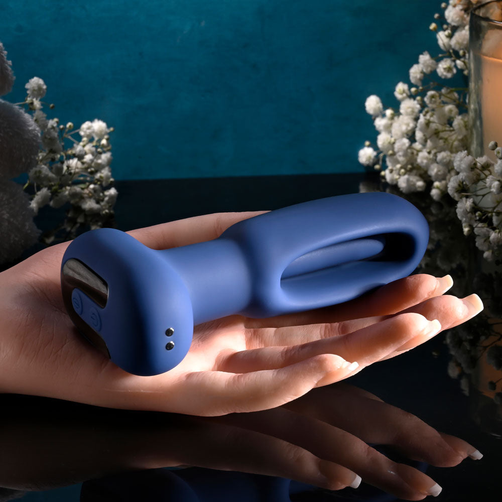 Evolved THE FLAPPER - Blue 14cm Vibrating and Flapping Butt Plug with Remote