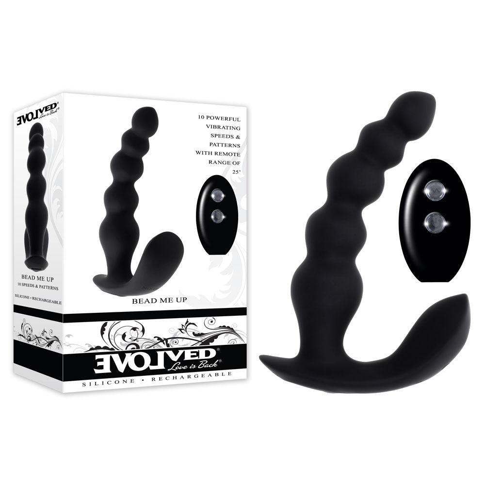 Evolved BEAD ME UP - Black 16.8cm Vibrating Anal Beads with Wireless Remote