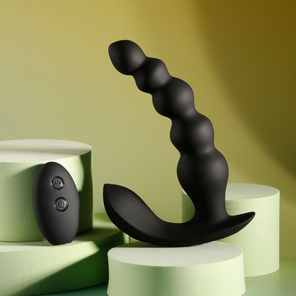 Evolved BEAD ME UP - Black 16.8cm Vibrating Anal Beads with Wireless Remote