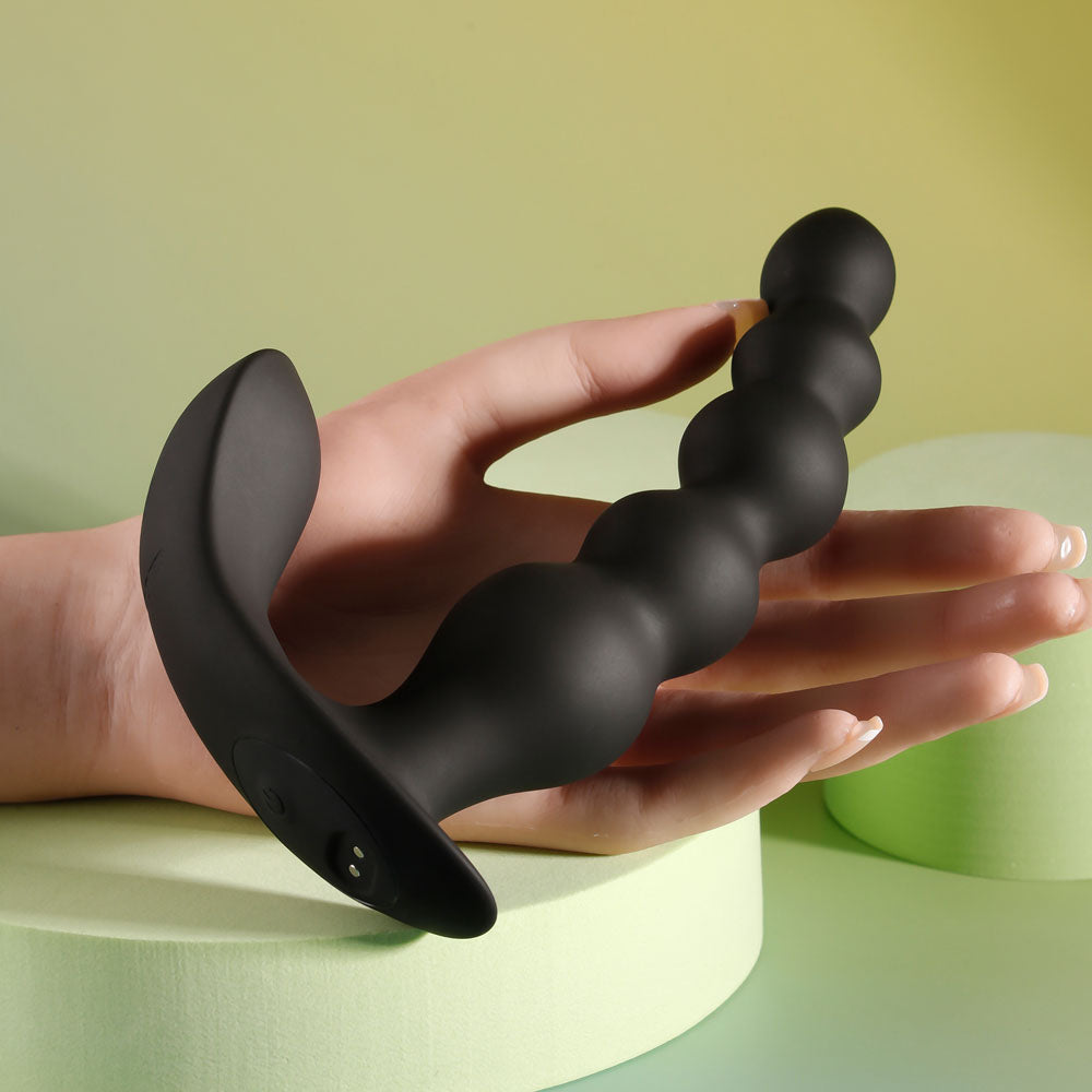 Evolved BEAD ME UP - Black 16.8cm Vibrating Anal Beads with Wireless Remote