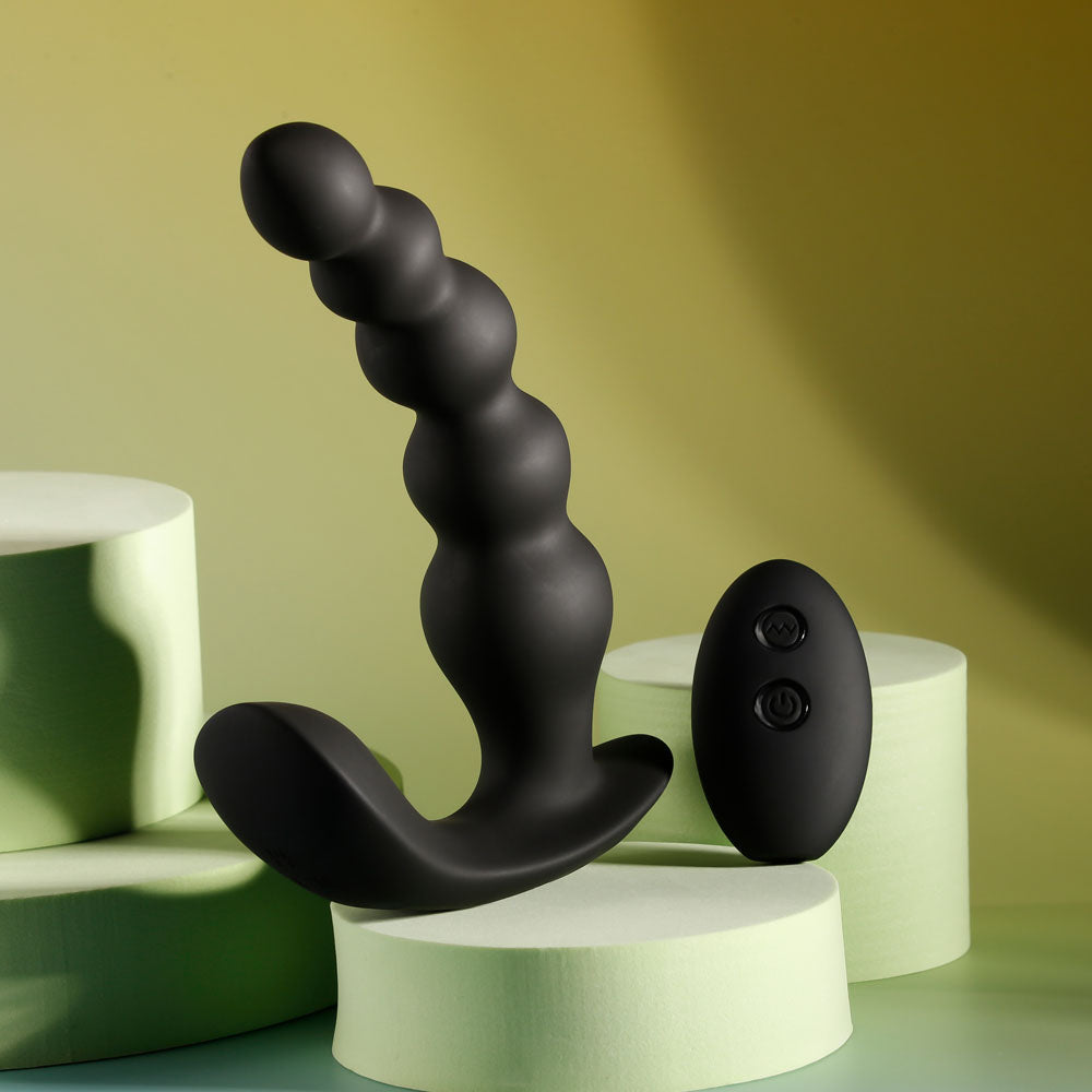 Evolved BEAD ME UP - Black 16.8cm Vibrating Anal Beads with Wireless Remote