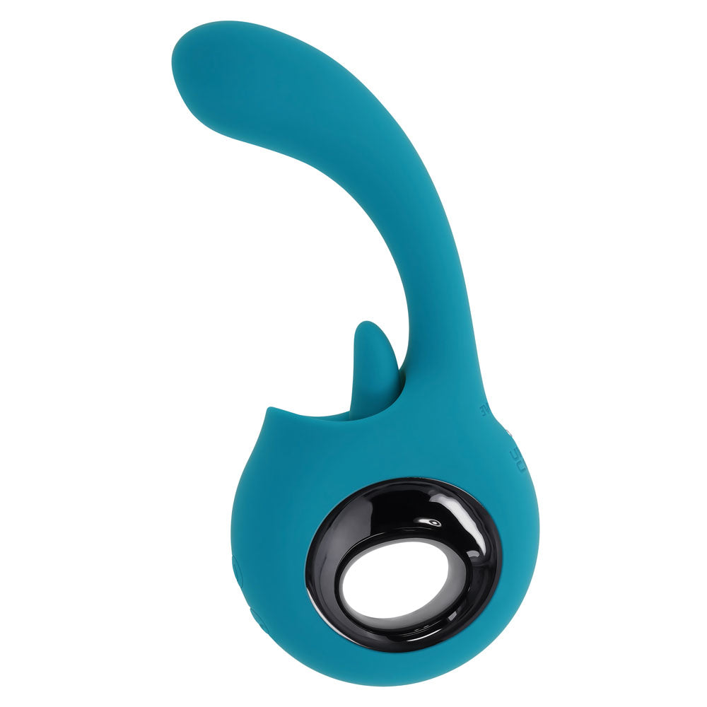 Evolved HOW MANY LICKS - Blue 17.8cm USB Rechargeable Vibrator with Flicking Stimulator