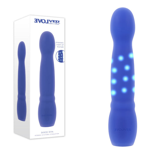 Evolved DISCO DIVA - Blue 20.9cm USB Rechargeable Light Up Vibrator