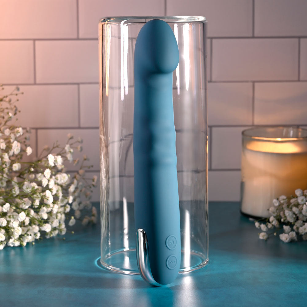 Evolved QUEEN OF ALL TRADES - Blue 22.6cm Thrusting & Rotating Vibrator