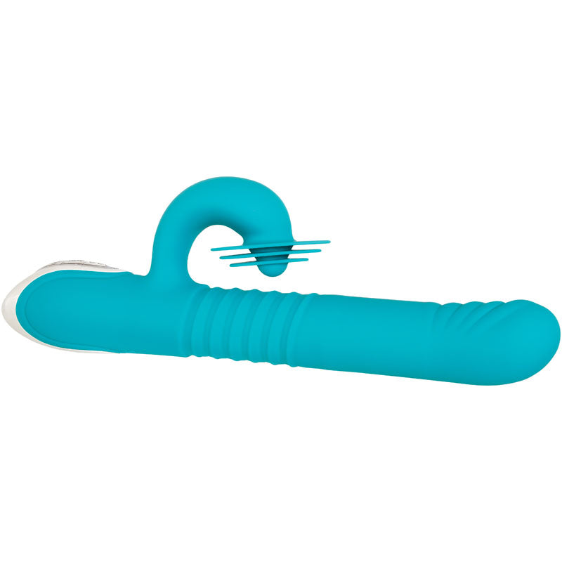 Evolved The Show Stopper - Teal 23.5cm Thrusting Twirling Rabbit Vibrator