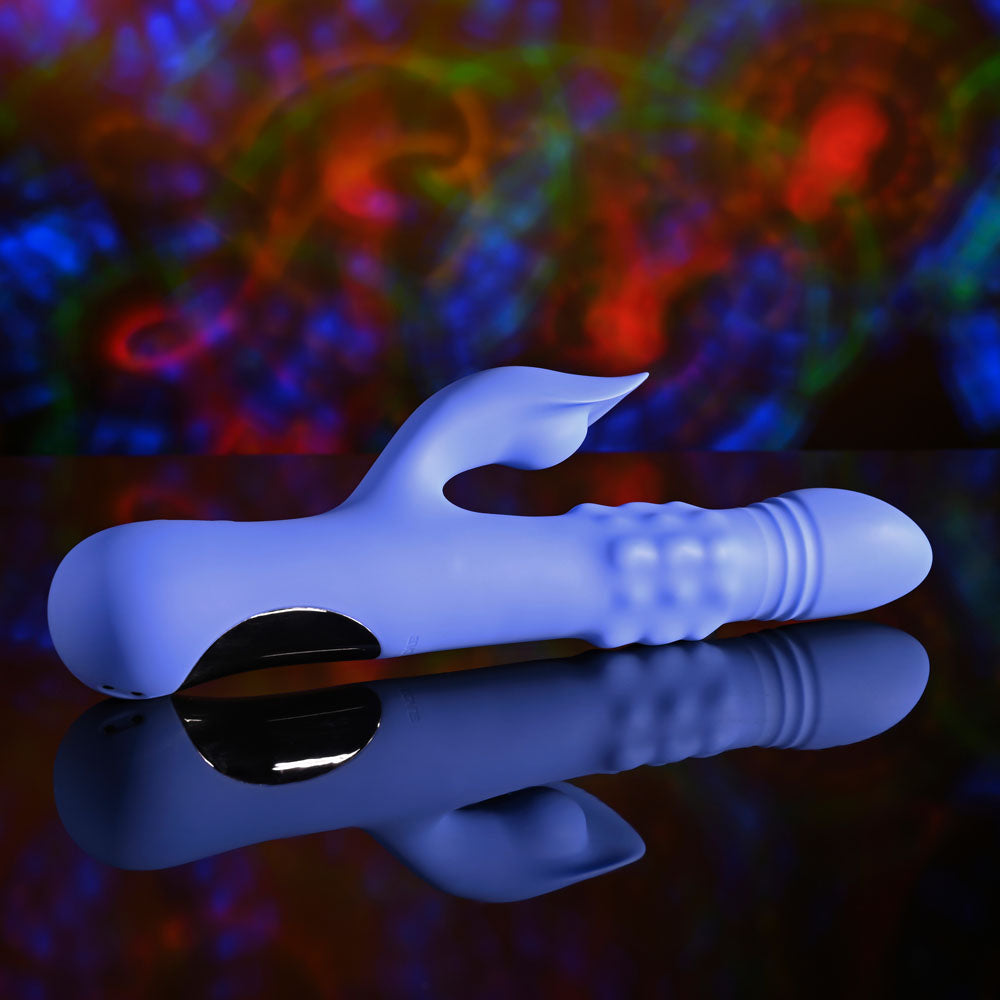 Evolved POP GOES THE O - Purple 24.7cm  Thrusting & Bulging Rabbit Vibrator